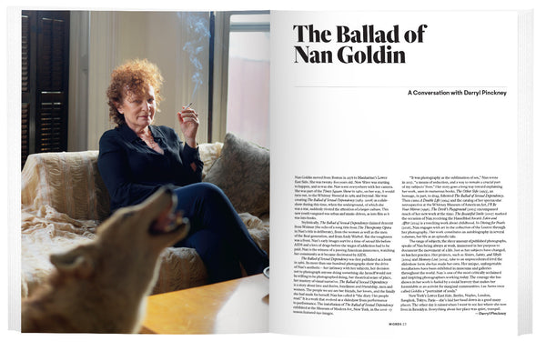 Look inside a book featuring a photo of a woman smoking and text on the other side.